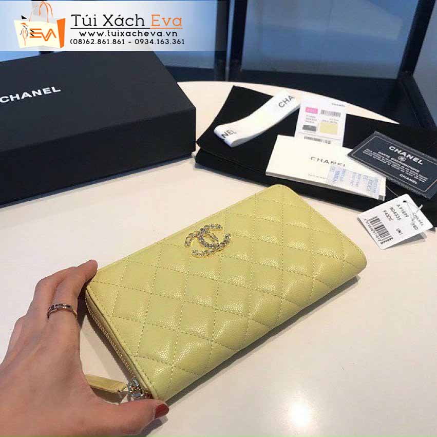 Ví Cầm Tay Chanel Bag Siêu Cấp Màu Vàng Đẹp.