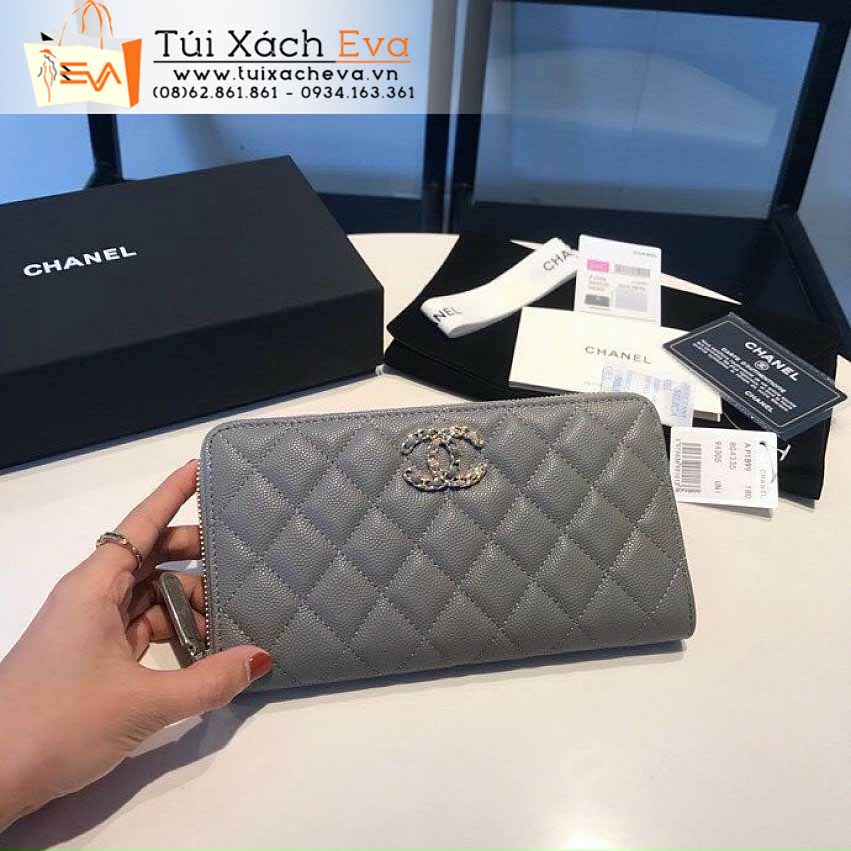 Ví Cầm Tay Chanel Bag Siêu Cấp Màu Xám Đẹp.