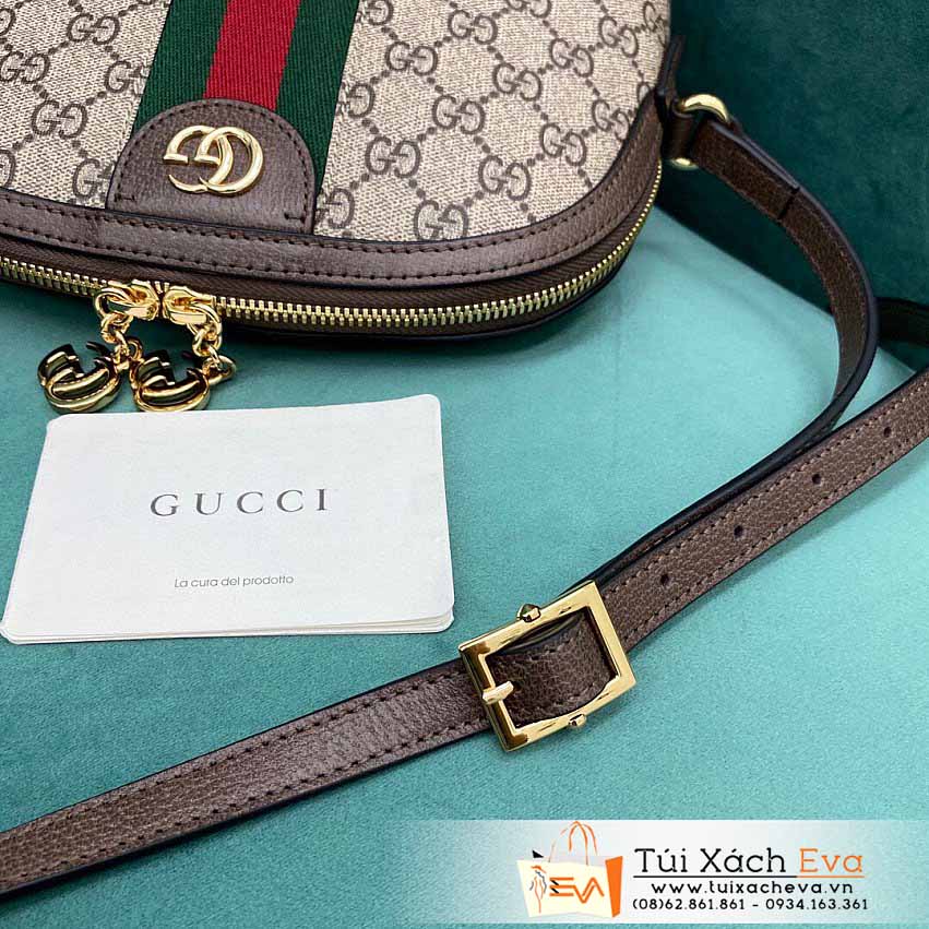 Túi Xách Gucci Ophidia Bag Siêu Cấp Màu Nâu Phối Sọc Đỏ Xanh Đẹp M499621.