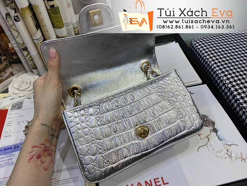 Túi Xách Chanel Classic Flap Bag Siêu Cấp Màu Xám Đẹp M01116.