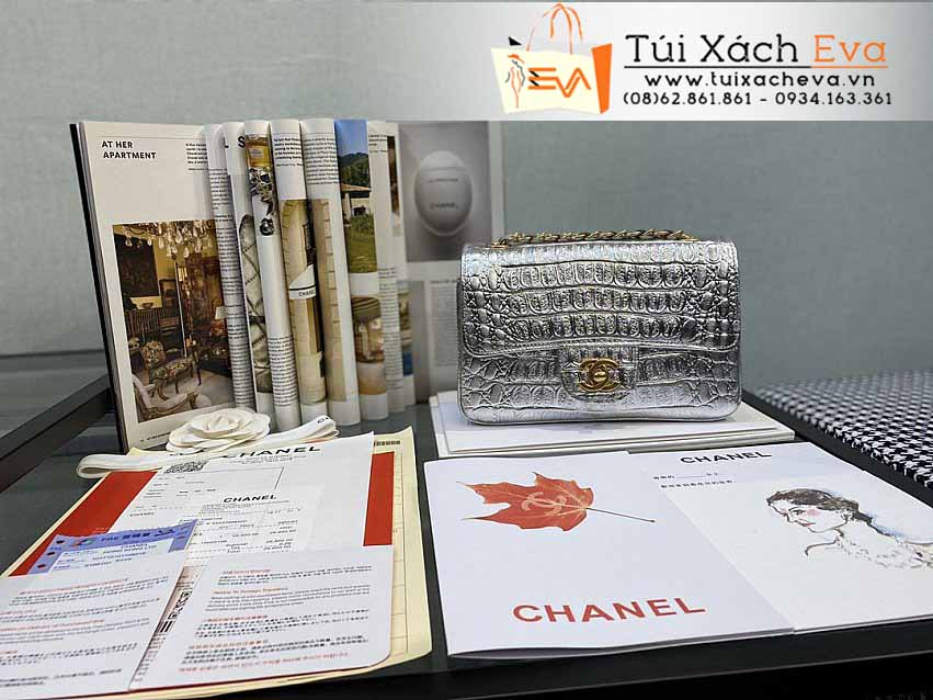 Túi Xách Chanel Classic Flap Bag Siêu Cấp Màu Xám Đẹp M01116.