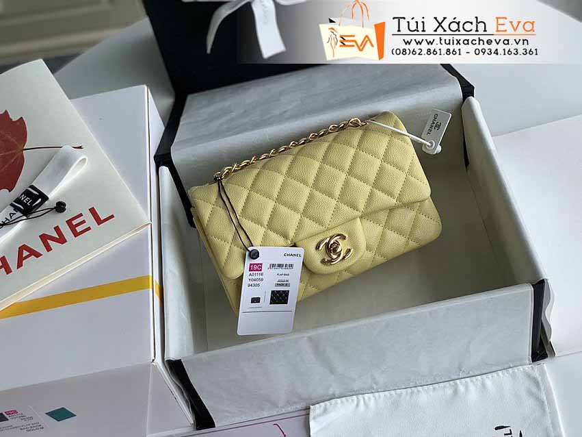 Túi Xách Chanel Classic Flap Bag Siêu Cấp Màu Vàng Đẹp M1116.