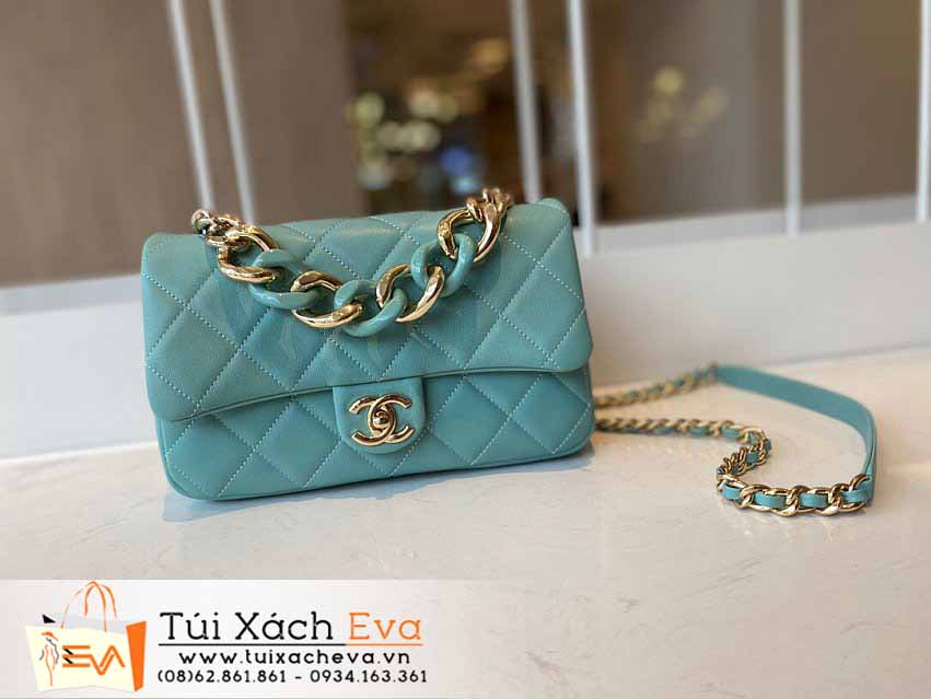 Túi Xách Chanel Cruise Bag Siêu Cấp Màu Xanh Ngọc Đẹp M1353.