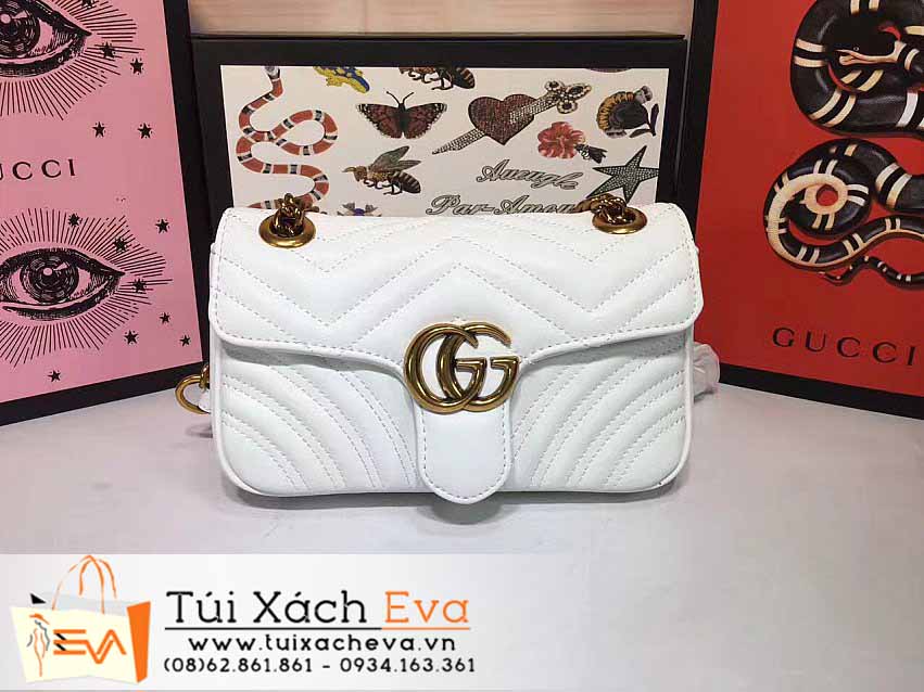 Túi Xách Gucci Marmont Bag Siêu Cấp Màu Trắng Đẹp M446744.