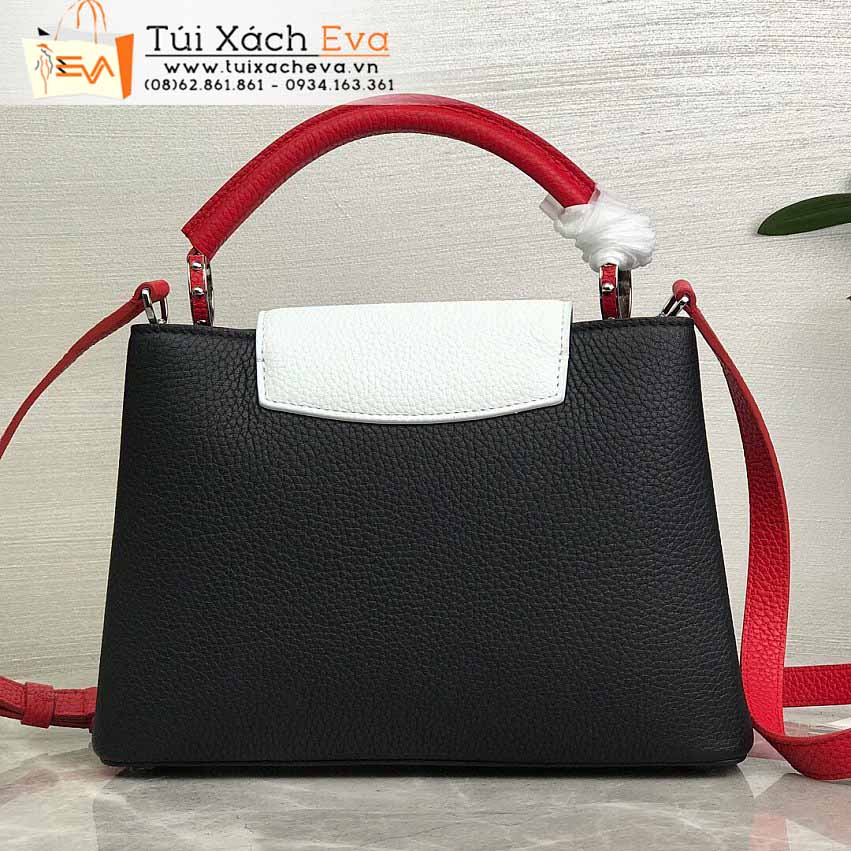 Túi Xách Lv Capucines BB Bag Siêu Cấp Màu Đen Quai Đỏ Đẹp M94519.