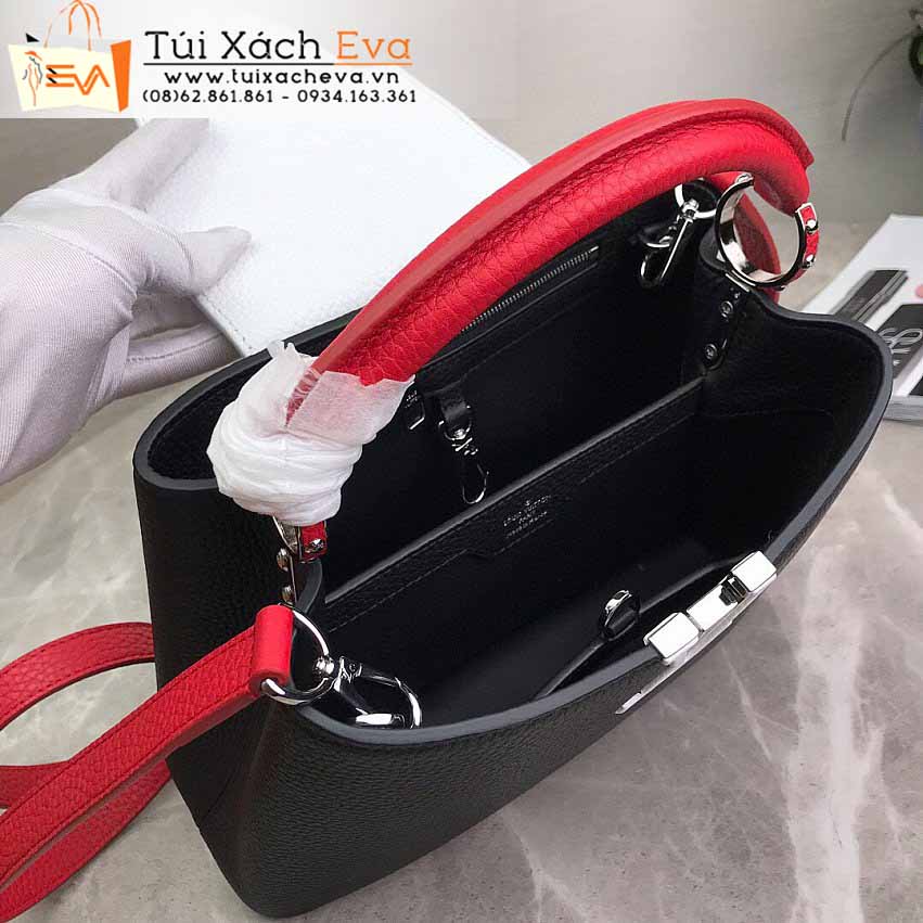 Túi Xách Lv Capucines BB Bag Siêu Cấp Màu Đen Quai Đỏ Đẹp M94519.