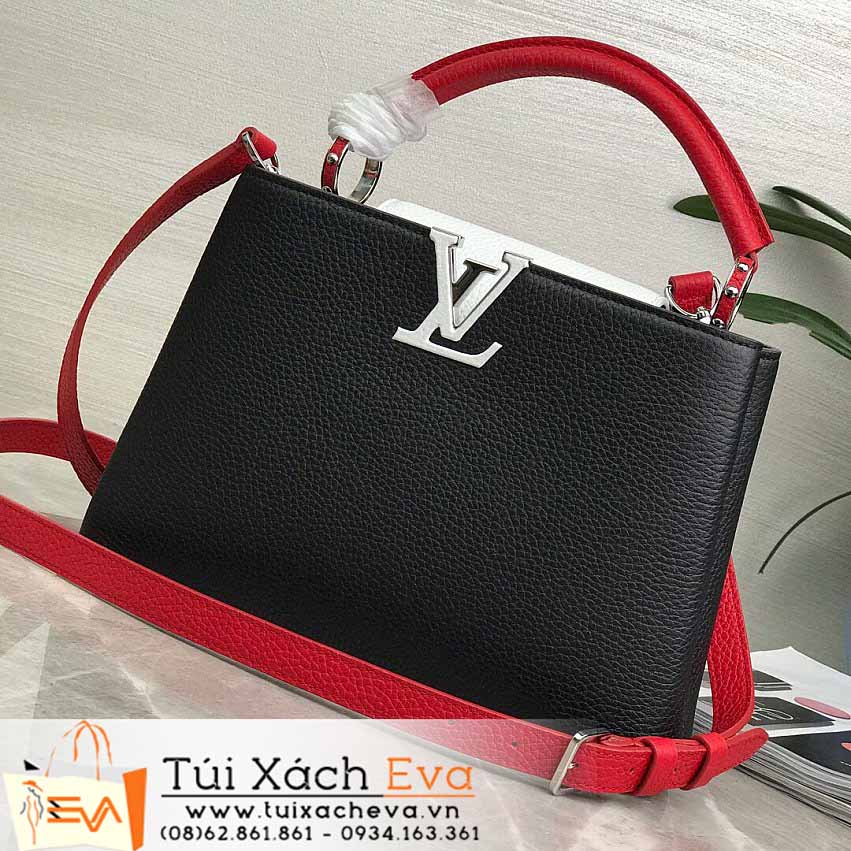 Túi Xách Lv Capucines BB Bag Siêu Cấp Màu Đen Quai Đỏ Đẹp M94519.