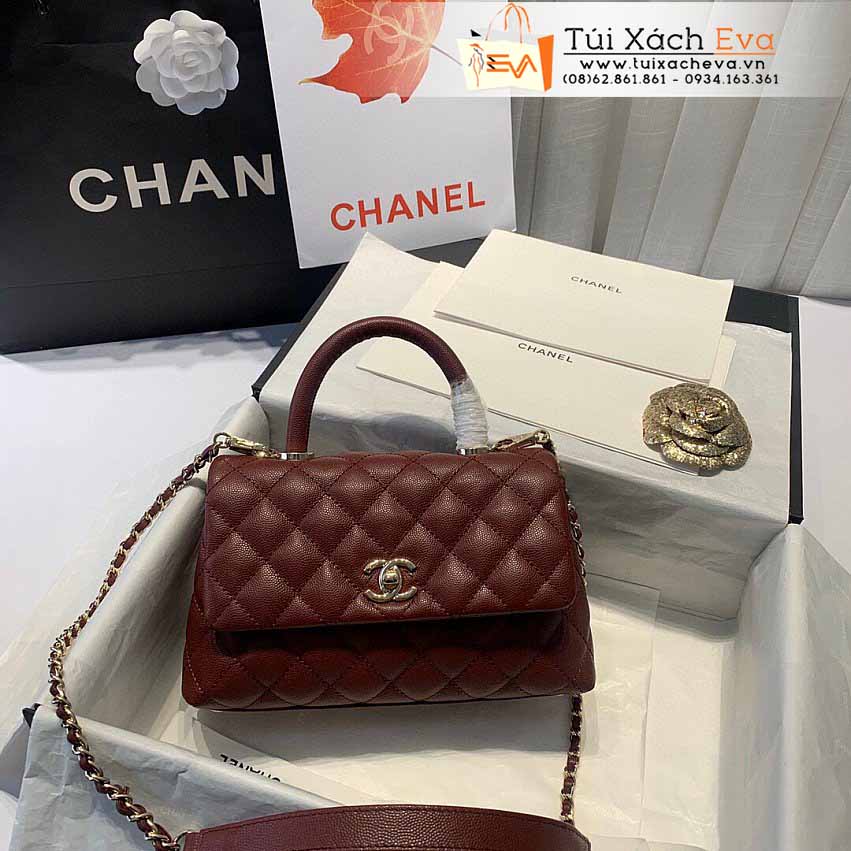 Túi Xách Chanel MiNi CoCo Handle Bag Siêu Cấp Màu Đỏ Đẹp M28000.