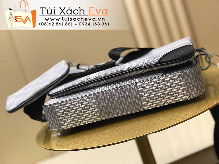 Túi Xách LV POCHETTE TRIO Bag Siêu Cấp Màu Xám Sọc Caro Đẹp M69445.