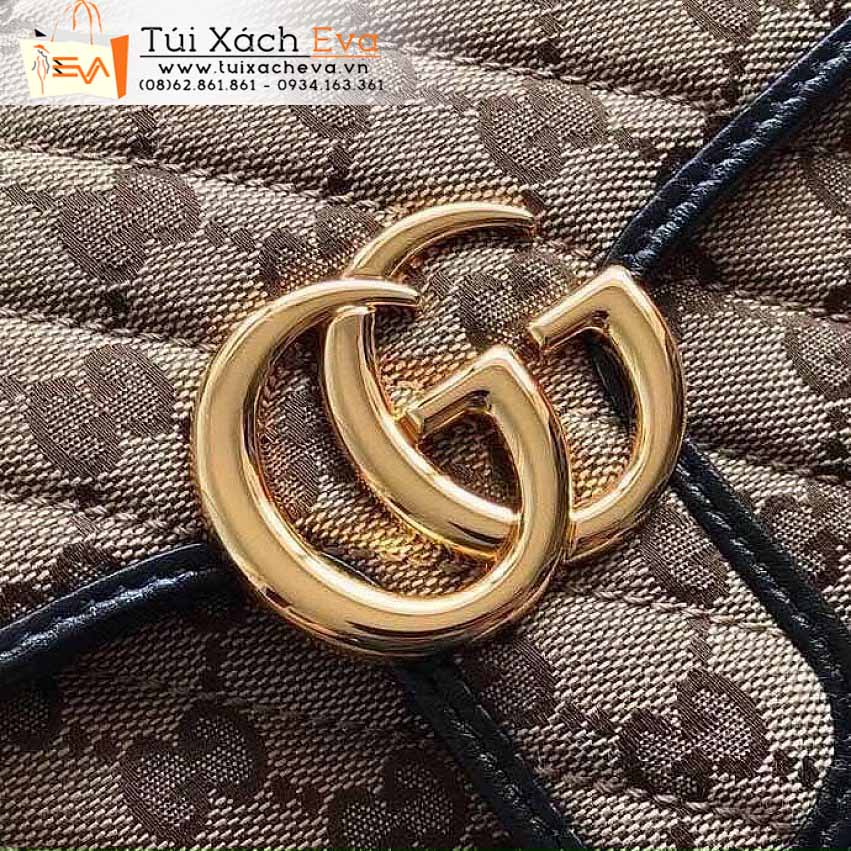 Túi Xách Gucci Marmont Bag Siêu Cấp Màu Nâu Phối Đen Đẹp M446744.