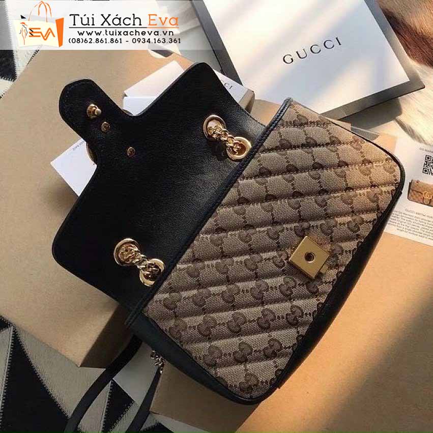 Túi Xách Gucci Marmont Bag Siêu Cấp Màu Nâu Phối Đen Đẹp M446744.