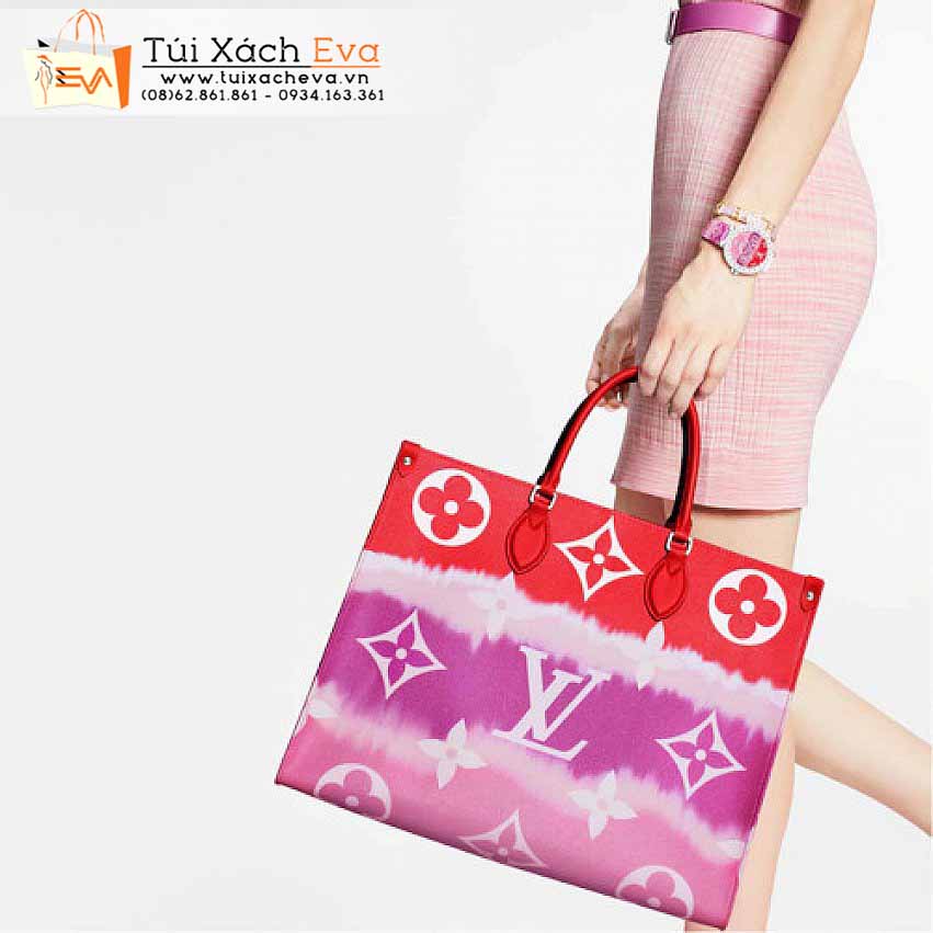 Túi Xách Lv Onthego Bag Siêu Cấp Màu Hồng Đẹp M45122.
