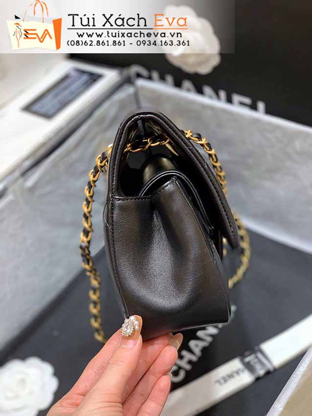 Túi Xách Chanel Lambskin Double Flap Bag Siêu Cấp Màu Đen Đẹp.