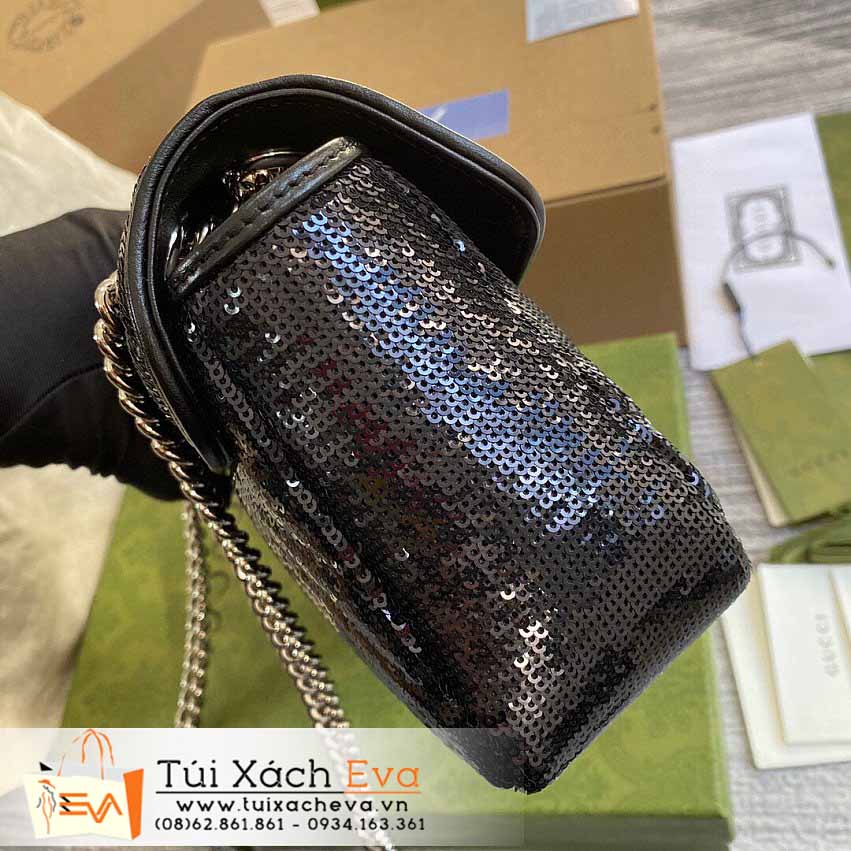 Túi Xách Gucci Sequin Mormont Bag Siêu Cấp Màu Đen Đẹp M443497.