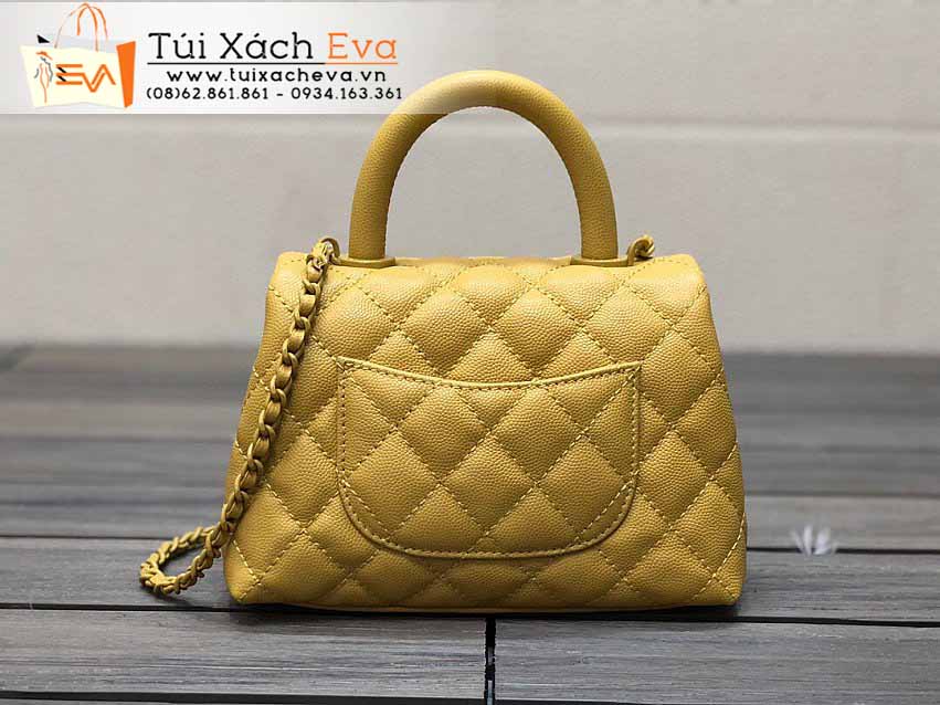 Túi Xách Chanel CocoHandle Mini Bag Siêu Cấp Màu Vàng Đẹp M2215.