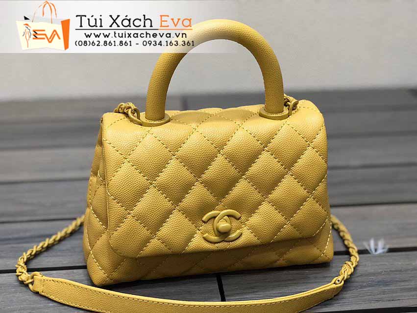 Túi Xách Chanel CocoHandle Mini Bag Siêu Cấp Màu Vàng Đẹp M2215.