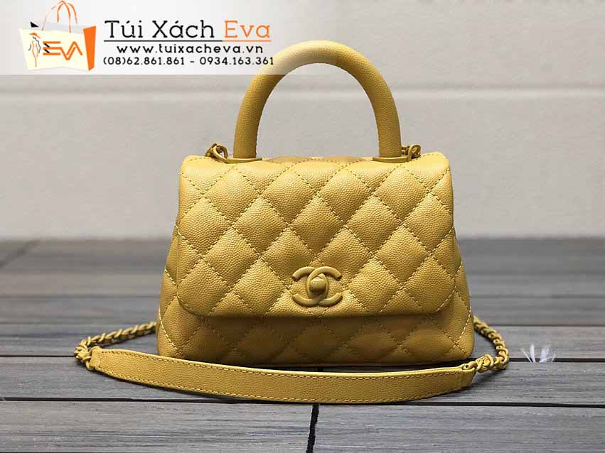 Túi Xách Chanel CocoHandle Mini Bag Siêu Cấp Màu Vàng Đẹp M2215.