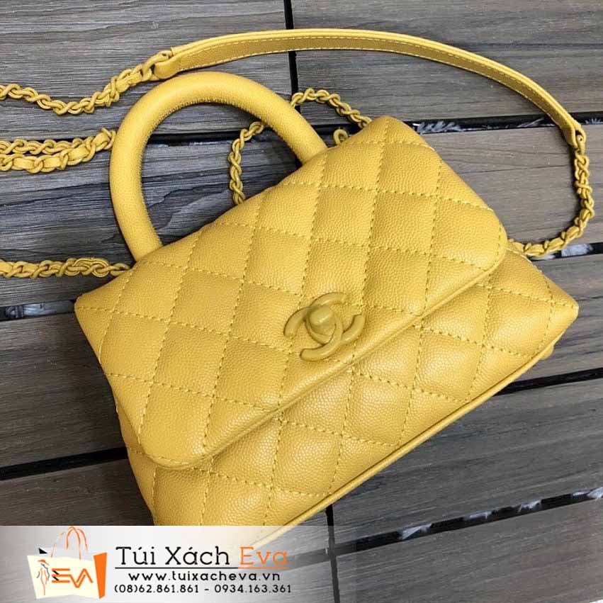 Túi Xách Chanel CocoHandle Mini Bag Siêu Cấp Màu Vàng Đẹp M2215.