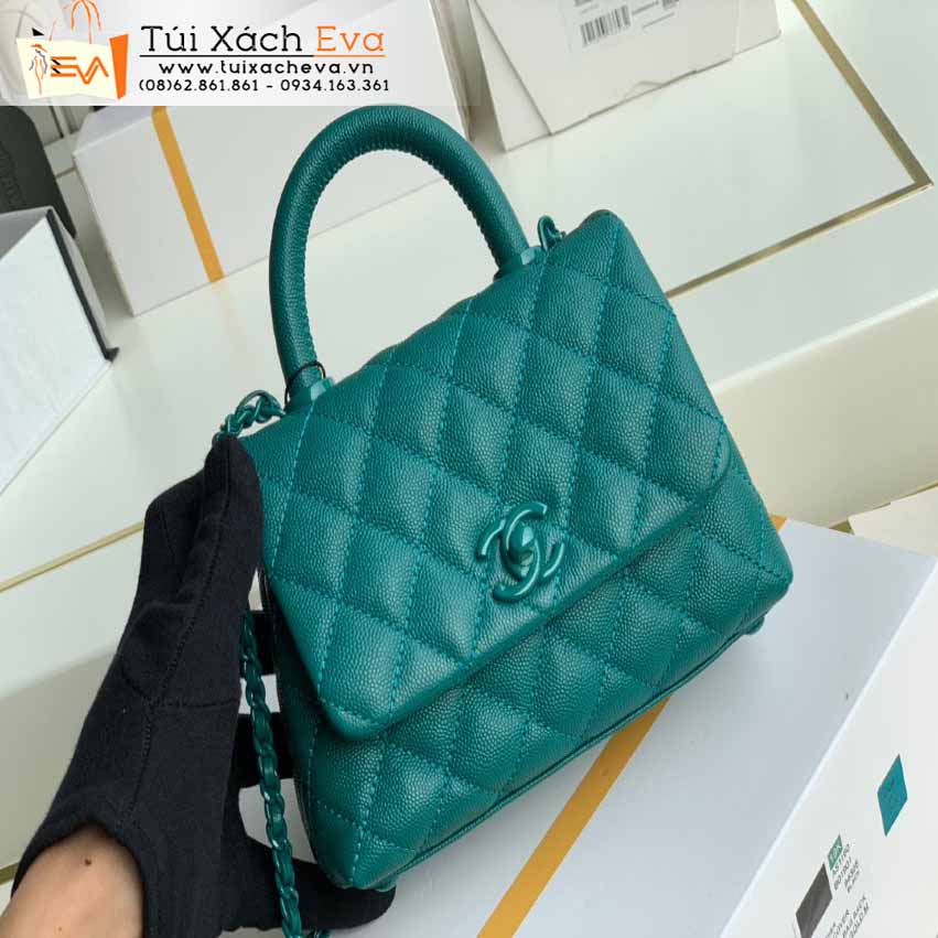 Túi Xách Chanel Mini CocoHandle Bag Siêu Cấp Màu Xanh Đẹp M2215.