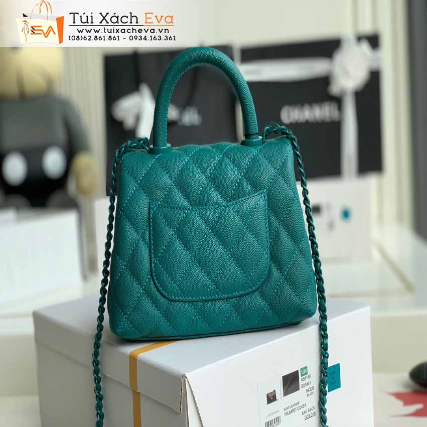 Túi Xách Chanel Mini CocoHandle Bag Siêu Cấp Màu Xanh Đẹp M2215.