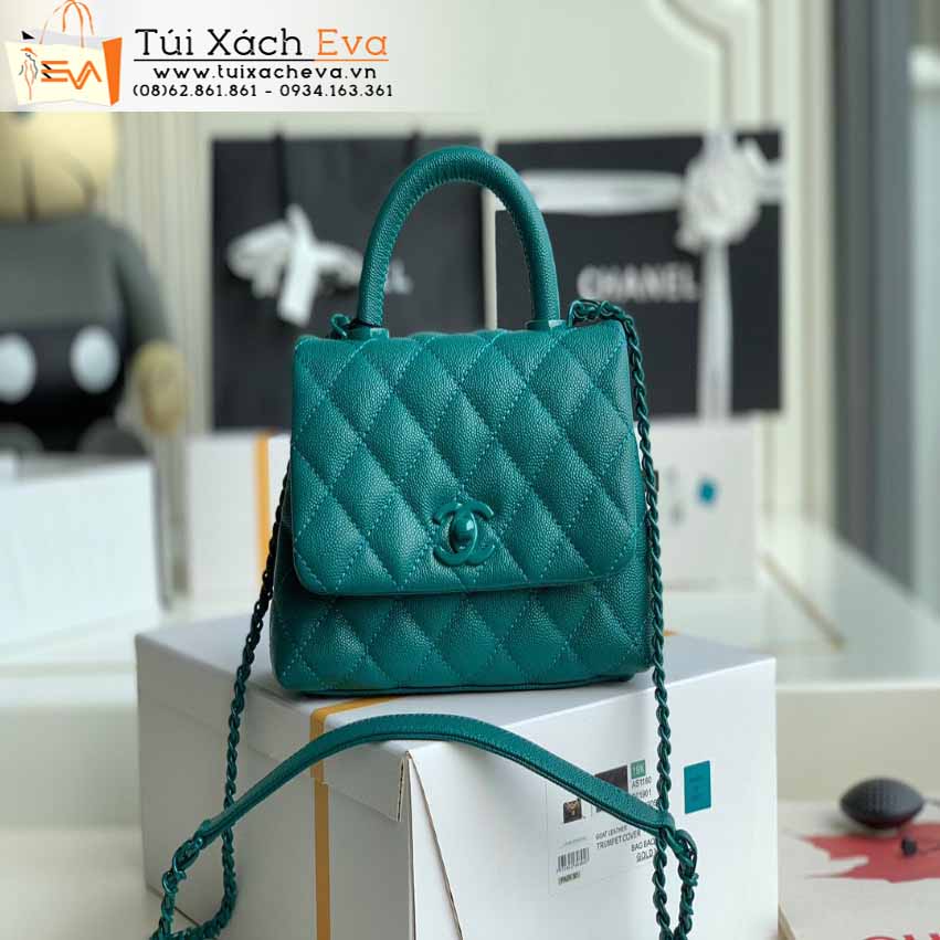 Túi Xách Chanel Mini CocoHandle Bag Siêu Cấp Màu Xanh Đẹp M2215.