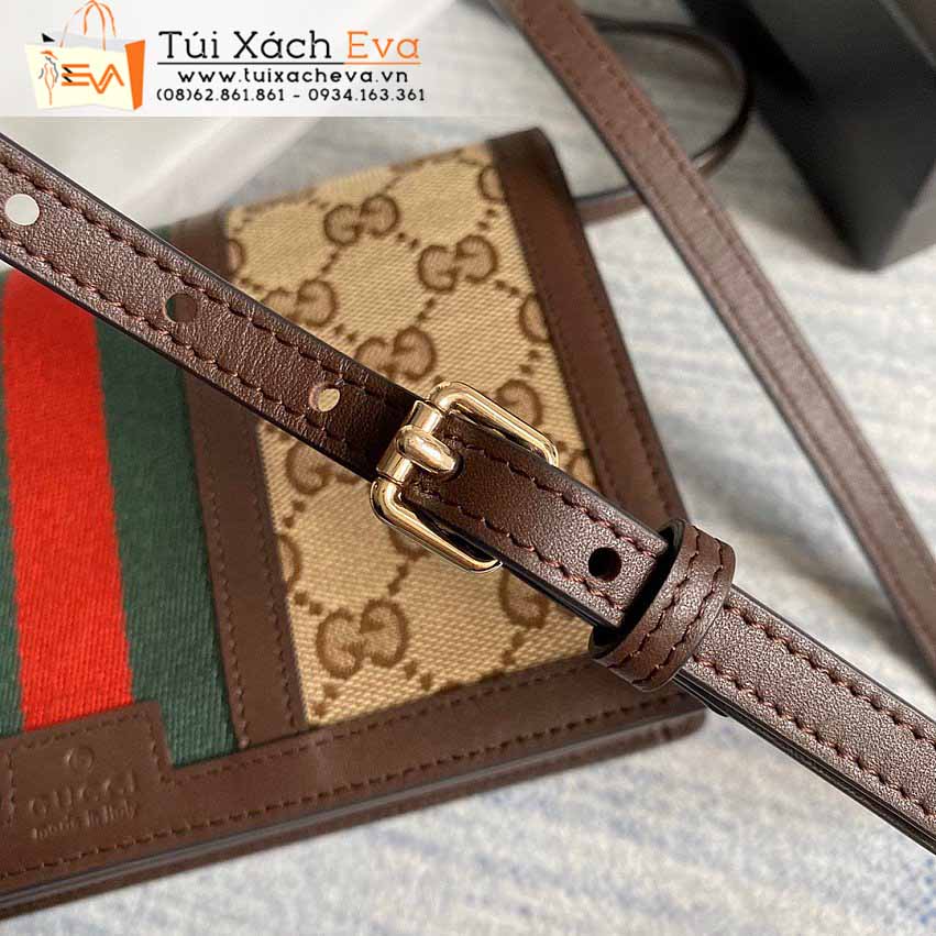 Túi Xách Gucci Vintage Bag Siêu Cấp Màu Nâu Phối Đỏ Xanh Đẹp M409439.