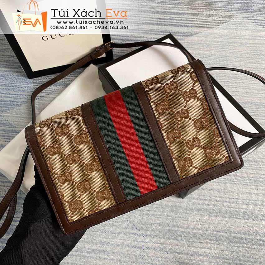 Túi Xách Gucci Vintage Bag Siêu Cấp Màu Nâu Phối Đỏ Xanh Đẹp M409439.