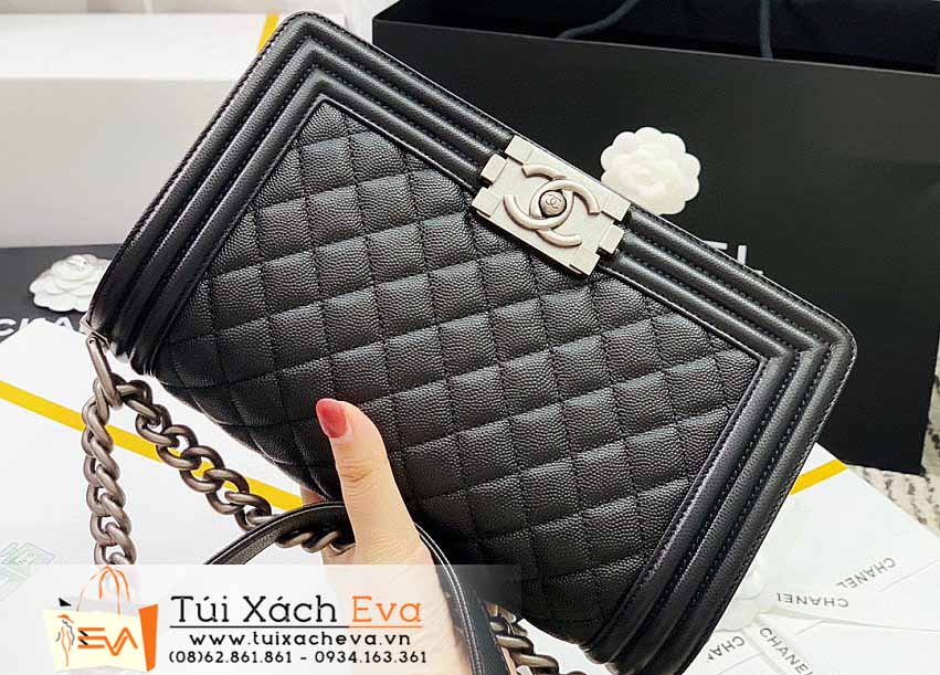 Túi Xách Chanel Leboy Bag Siêu Vip Màu Đen Đẹp.
