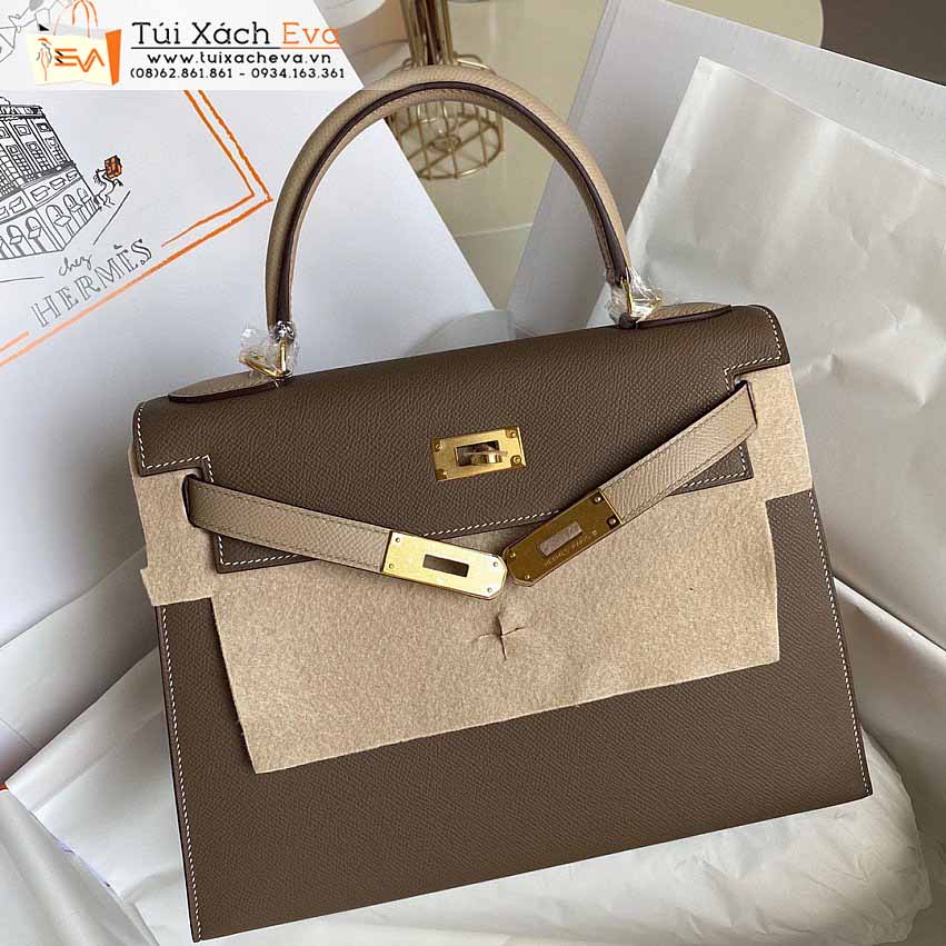 Túi Xách Hermes Kelly Bag Siêu Cấp Màu Nâu Đẹp.