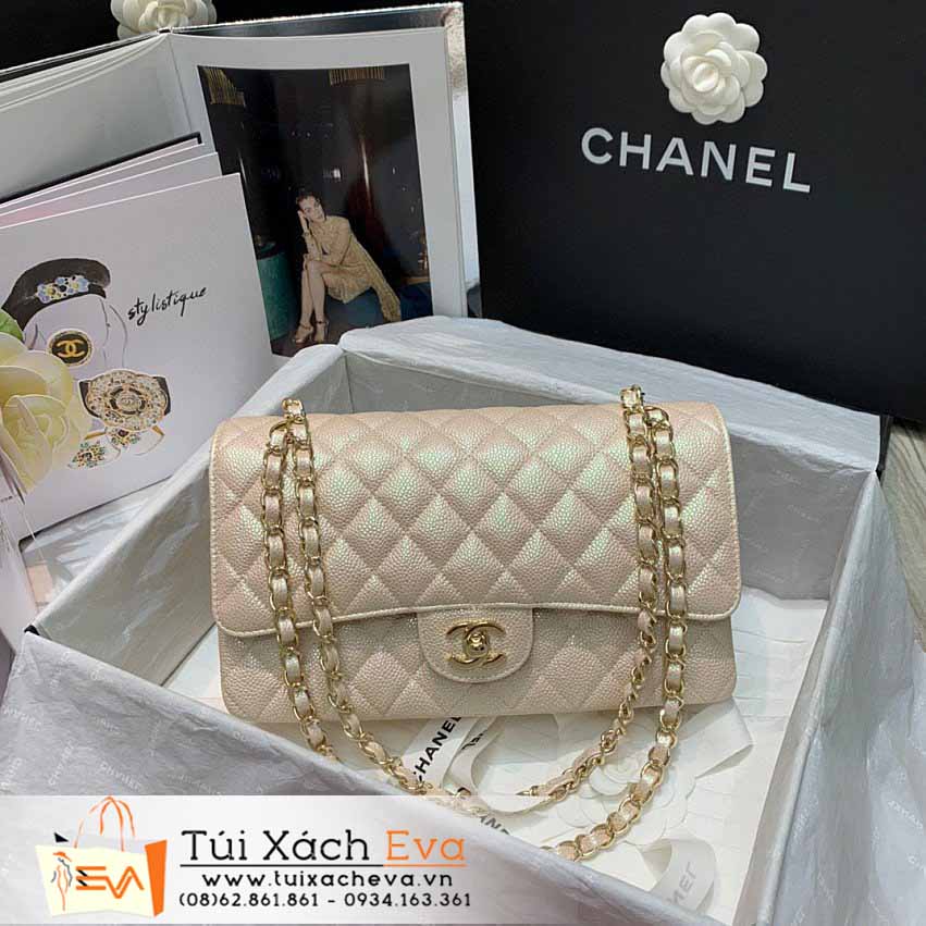 Túi Xách Chanel Classic Flap Bag Siêu Cấp Màu Vàng Đẹp M112.