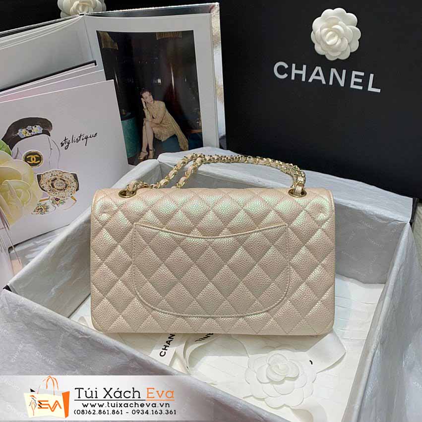 Túi Xách Chanel Classic Flap Bag Siêu Cấp Màu Vàng Đẹp M112.