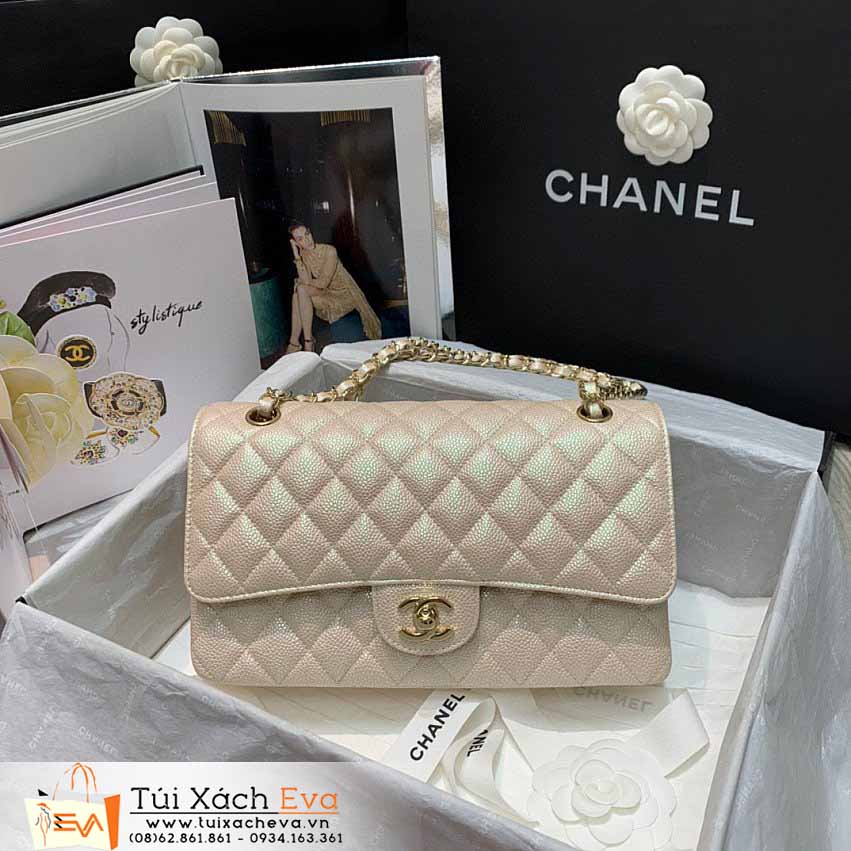 Túi Xách Chanel Classic Flap Bag Siêu Cấp Màu Vàng Đẹp M112.