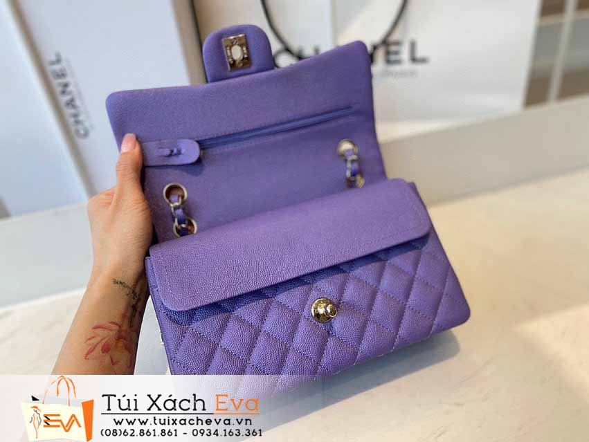Túi Xách Chanel Classic Flap Bag Siêu Cấp Màu Tím Đẹp M01112.