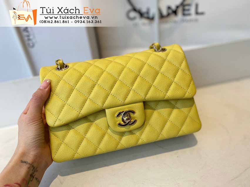 Túi Xách Chanel Classic Flap Bag Siêu Cấp Màu Vàng Đẹp M01112.