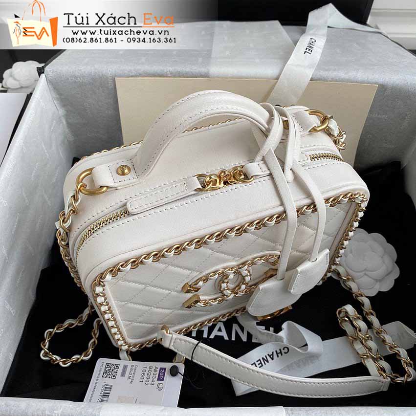 Túi Xách Chanel Small Vanity Case Bag Siêu Cấp Màu Trắng Đẹp.