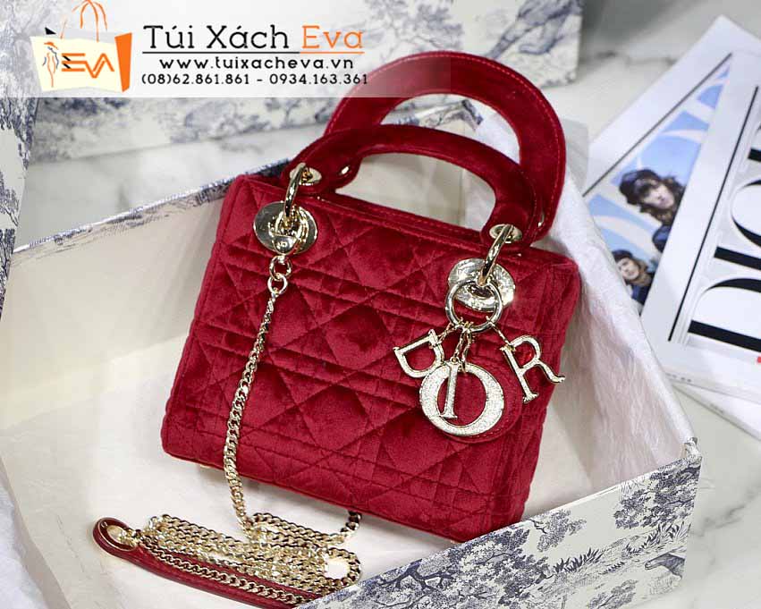 Túi Xách Dior Lady Mini Bag Siêu Cấp Màu Đỏ Đẹp M8006.