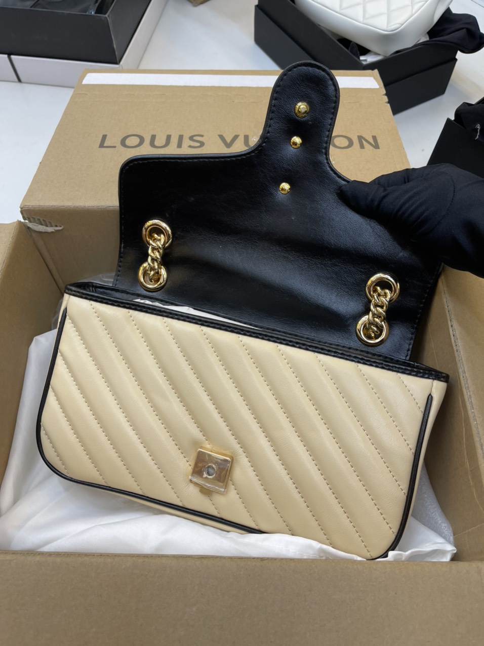 Túi Xách Gucci Super GG Marmont Small Bag Màu Xanh Size 12cm