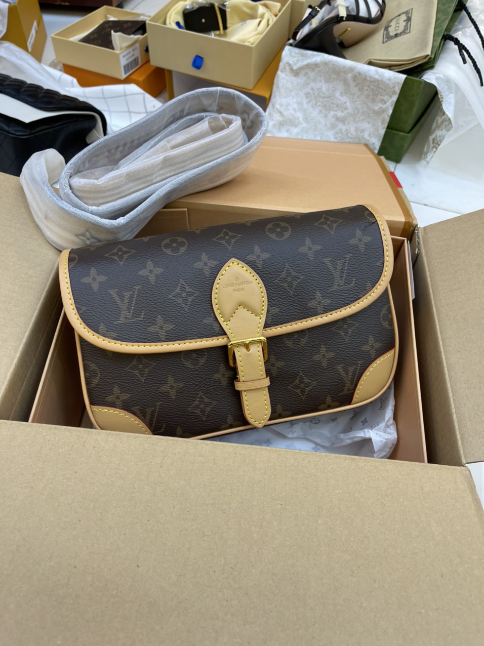 Túi Đeo Chéo Louis Vuitton Diane Màu Nâu