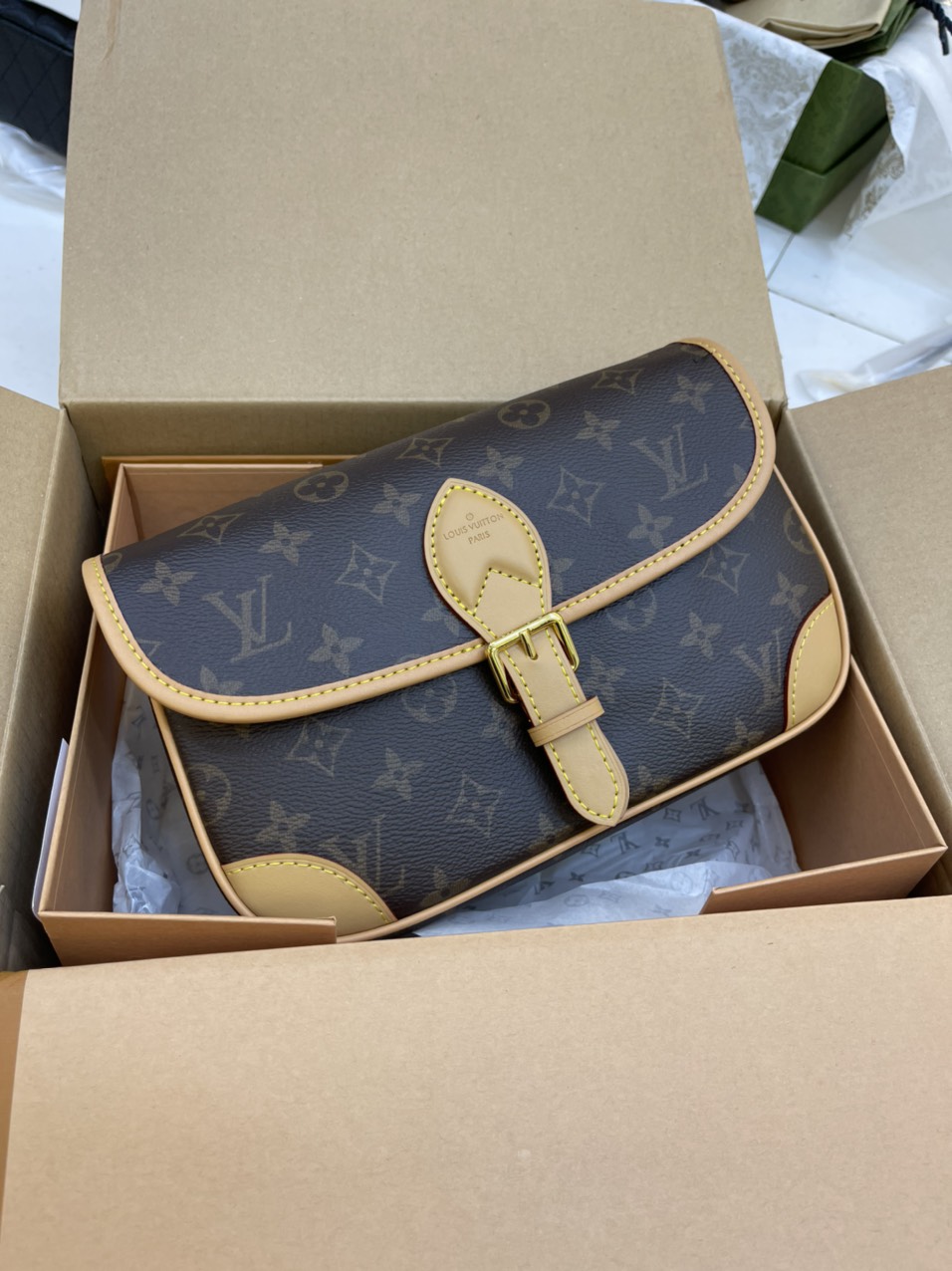 Túi Đeo Chéo Louis Vuitton Diane Màu Nâu
