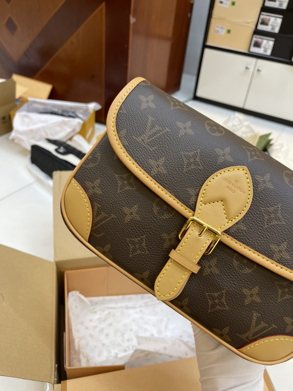 Túi Đeo Chéo Louis Vuitton Diane Màu Nâu