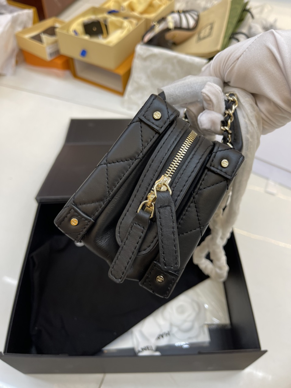 Túi Xách Chanel Siêu Cấp Small Vanity Màu Đen Size 16 cm