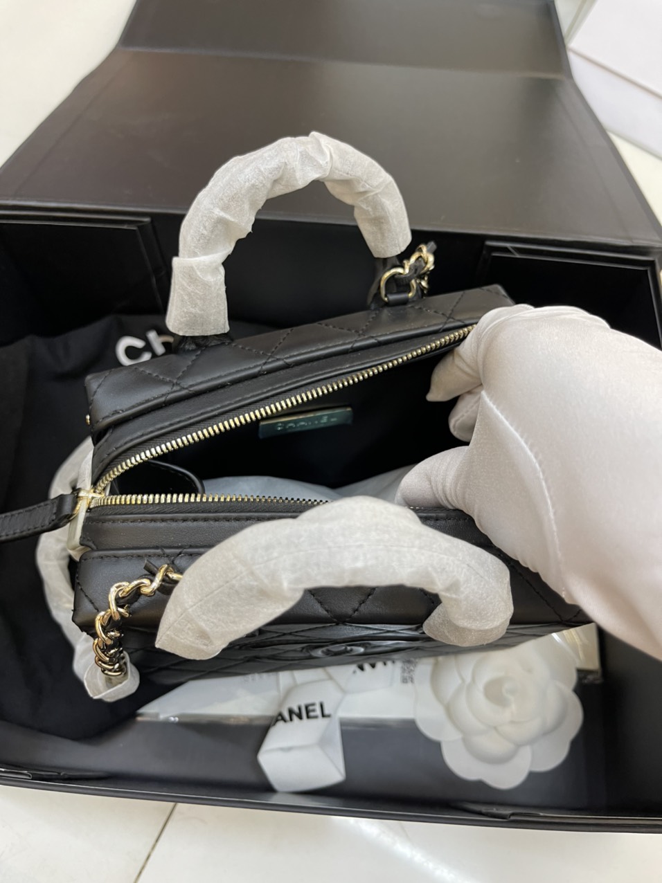 Túi Xách Chanel Siêu Cấp Small Vanity Màu Đen Size 16 cm