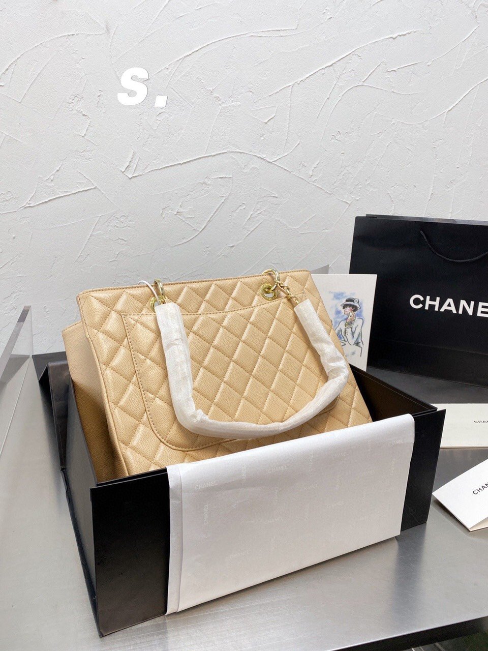 Túi Xách CHANEL Super Caviar Grand Timeless Tote GTT Màu Be