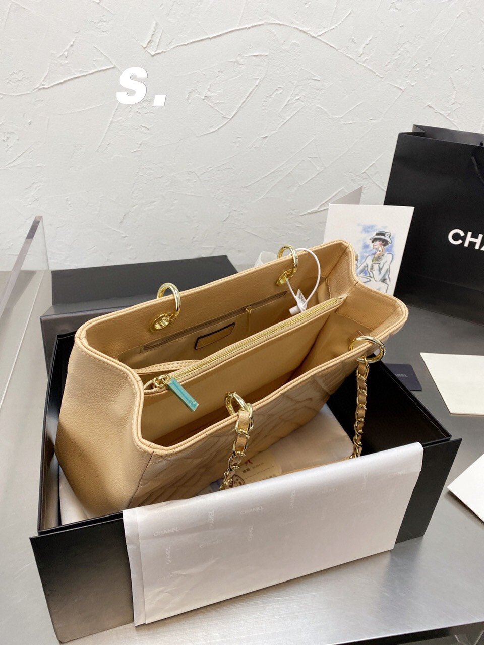 Túi Xách CHANEL Super Caviar Grand Timeless Tote GTT Màu Be