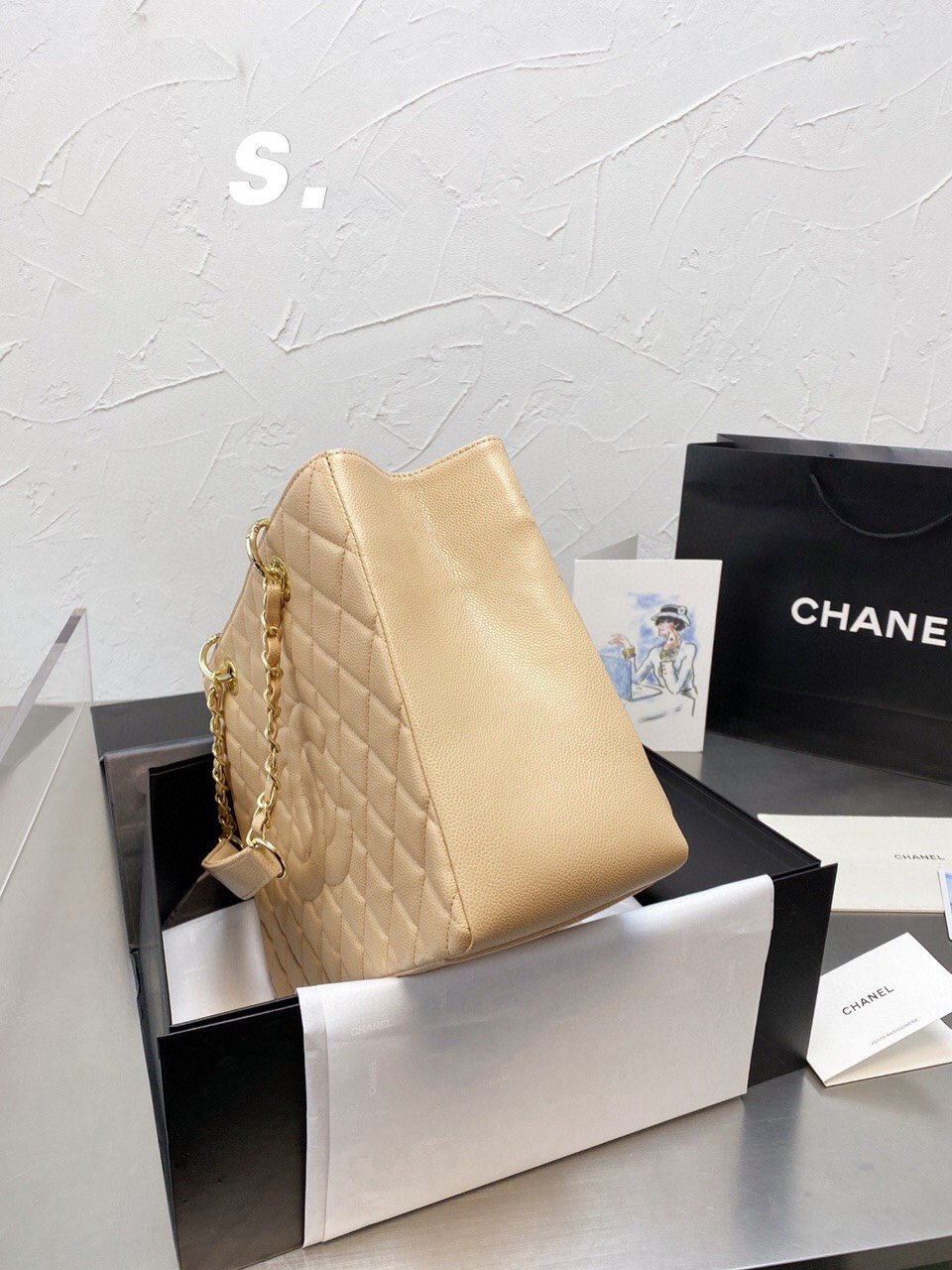 Túi Xách CHANEL Super Caviar Grand Timeless Tote GTT Màu Be