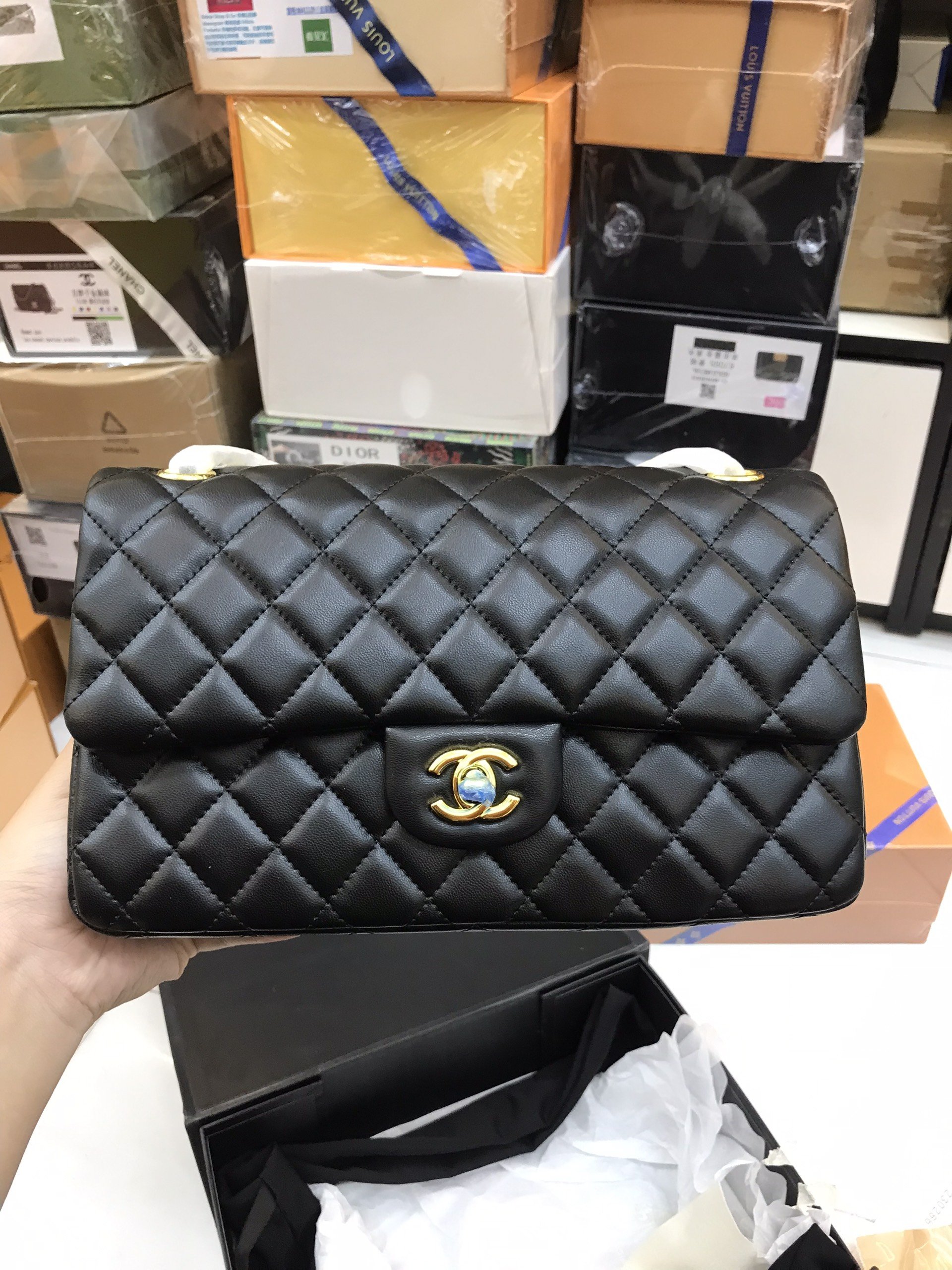 Túi Xách Chanel Classic Super Màu Đen Da Caviar Size 26cm