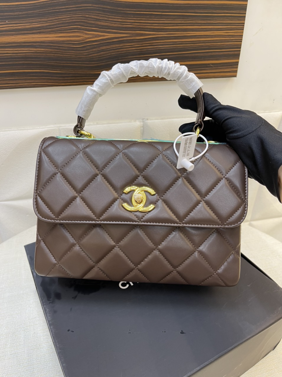 Túi Xách Chanel Super Trendy Màu Nâu Size 26cm