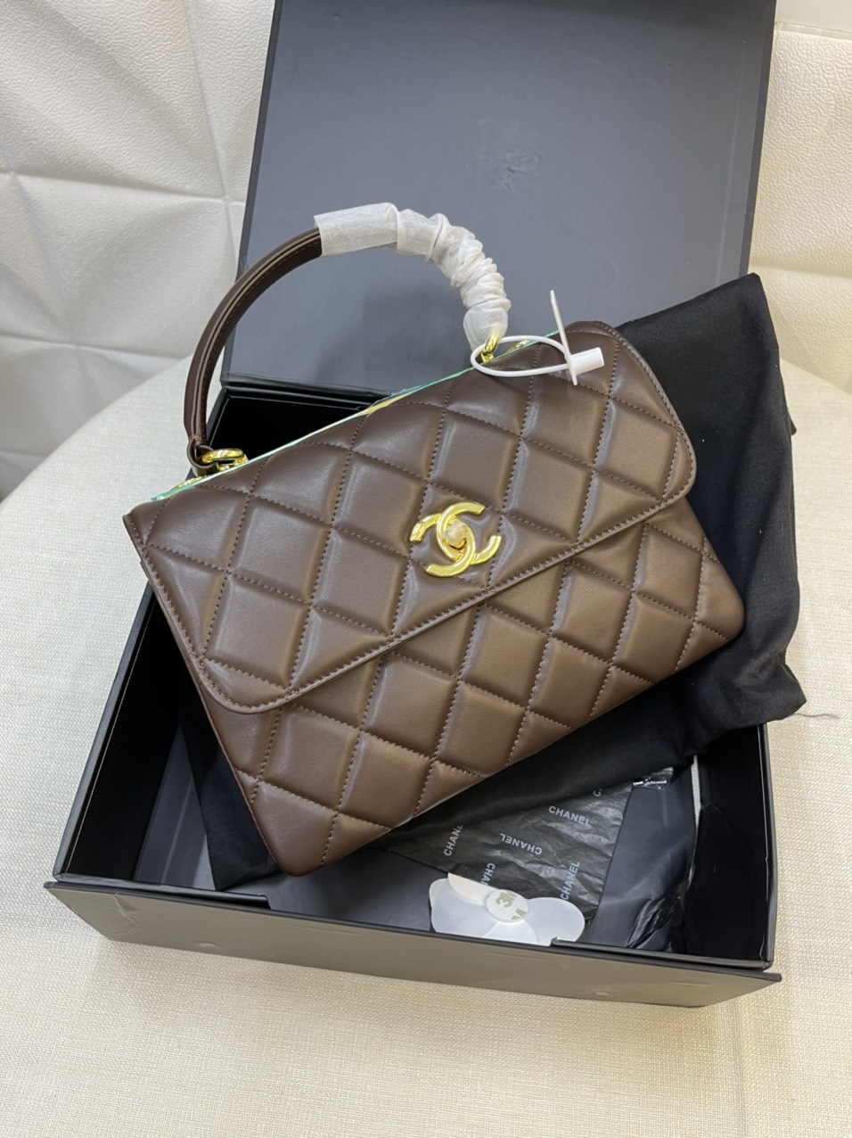 Túi Xách Chanel Super Trendy Màu Nâu Size 26cm