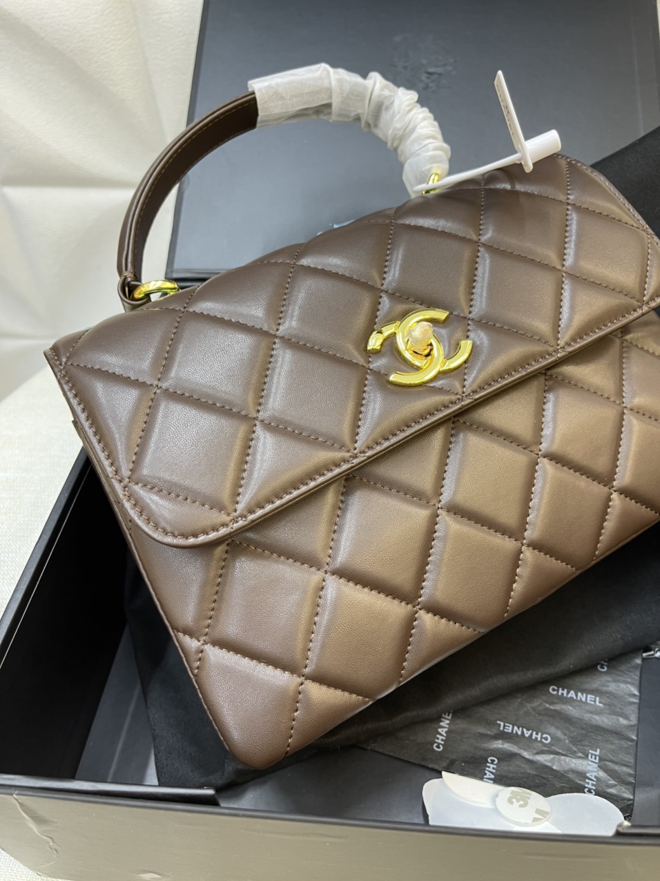Túi Xách Chanel Super Trendy Màu Nâu Size 26cm
