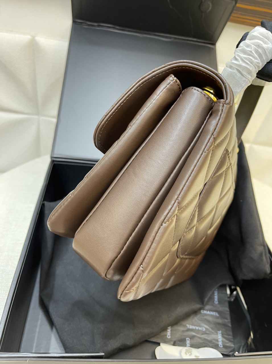 Túi Xách Chanel Super Trendy Màu Nâu Size 26cm